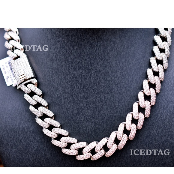 ICED OUT HEAVY WHITE GOLD PLATED MIAMI CUBAN CHAIN